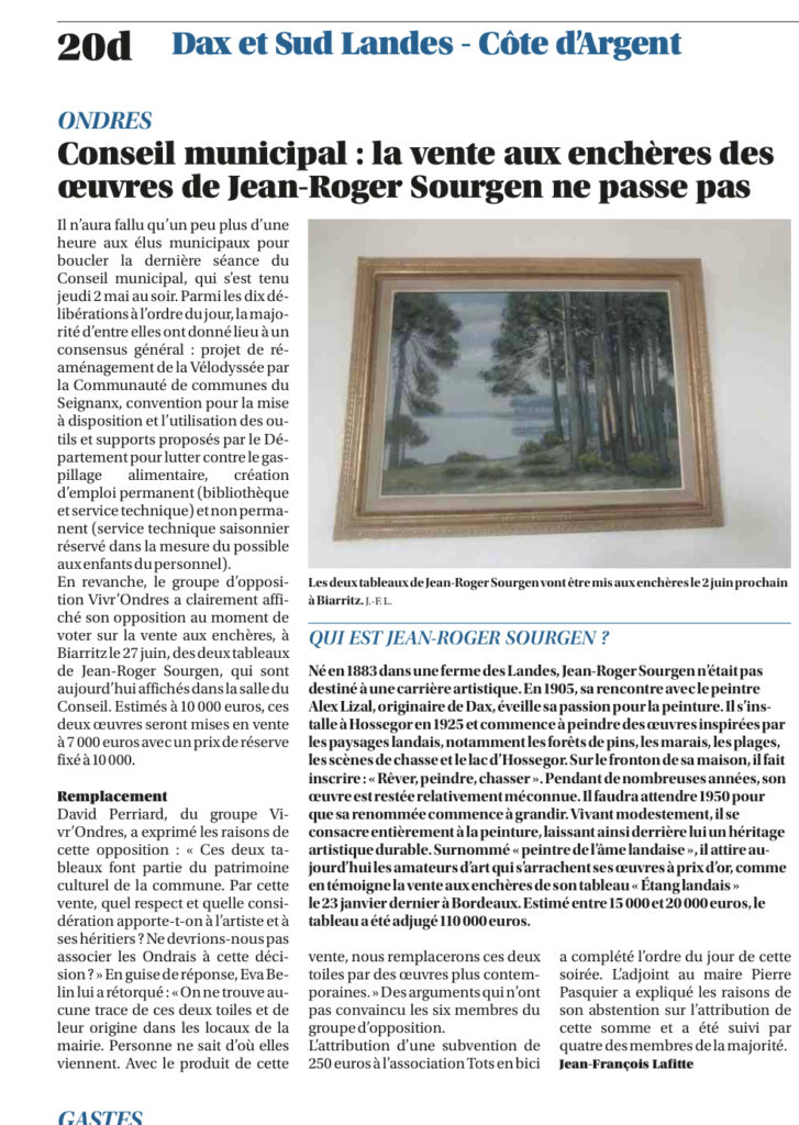 Article Sud Ouest - 6 mai 2024